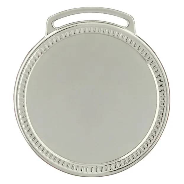 Medalha de metal modelo Friso 6 cm na cor prata