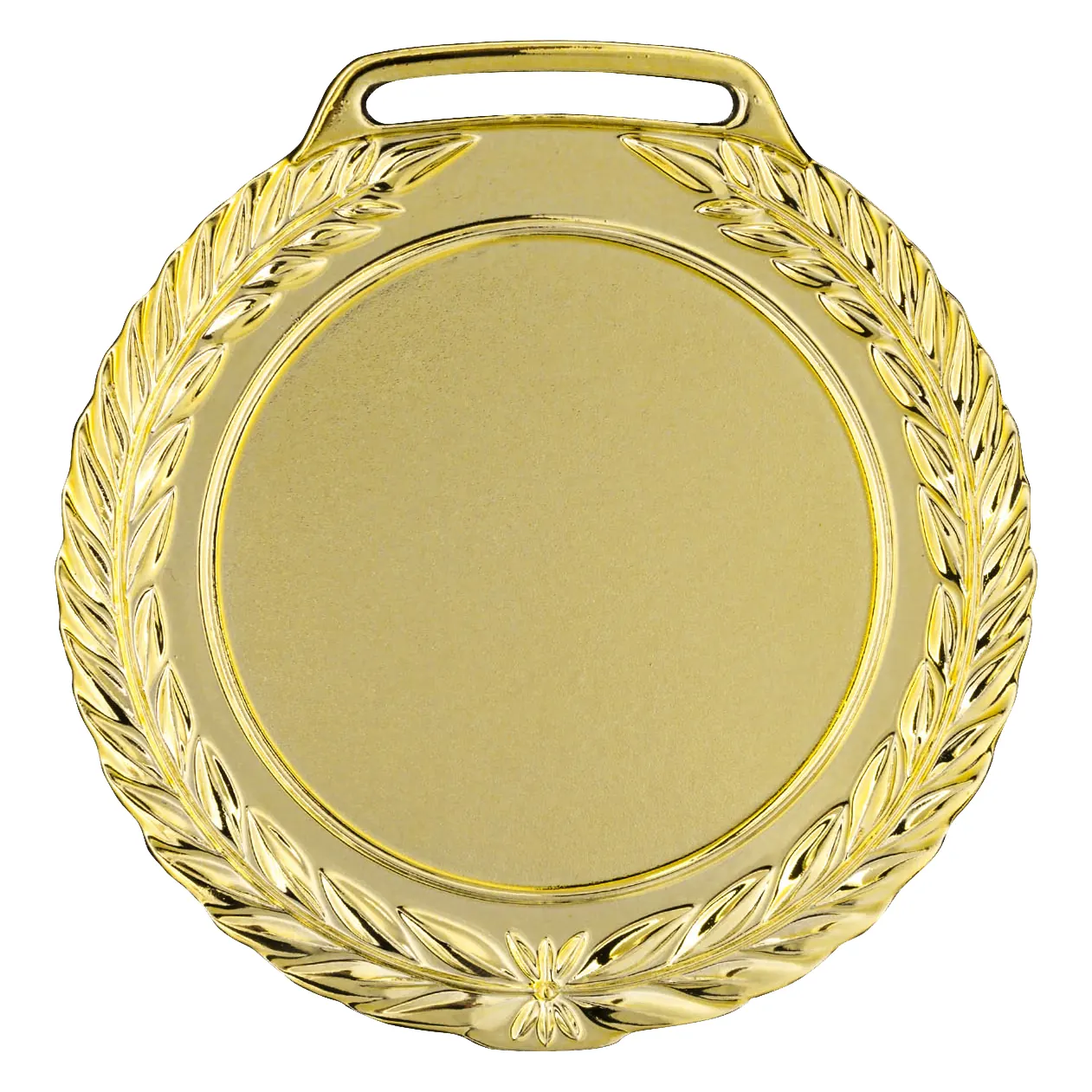 Medalha de metal modelo Louros 6 cm na cor ouro