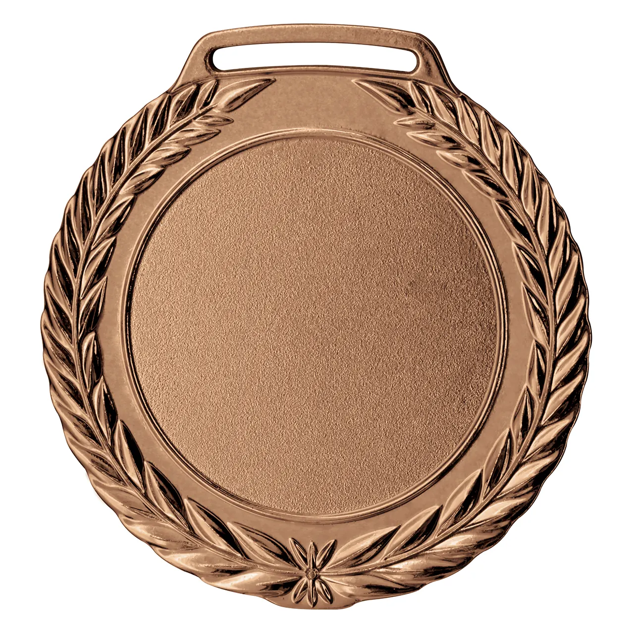 Medalha de metal modelo Louros 7,5 cm na cor bronze