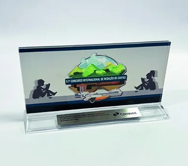 Troféu Concurso de redação. Alto padrão com acabamento chanfrado