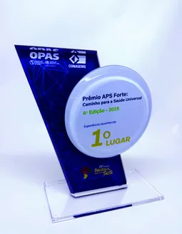 Troféu OPAS APS Forte. Troféu alto padrão em acrílico