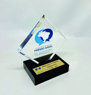 Troféu Prêmio Aneel. Alto padrão com acabamento chanfrado