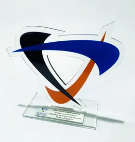 Troféu Correios. Troféu padrão em acrílico com impressão UV