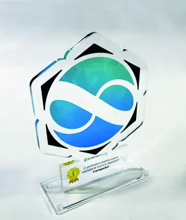 Troféu Infinito. Troféu padrão em acrílico com impressão UV