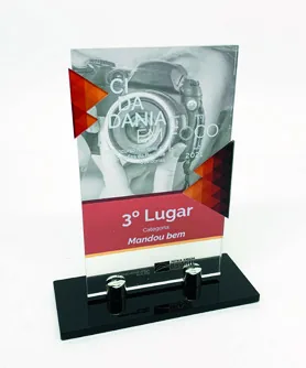 Troféu 3º lugar. Troféu padrão médio em acrílico