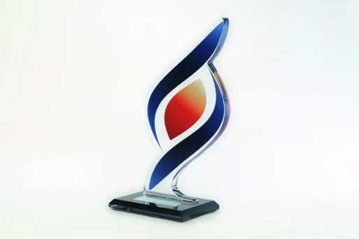 Troféu Chama. Troféu padrão médio em acrílico