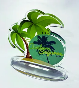Troféu Coqueiros. Troféu padrão médio em acrílico