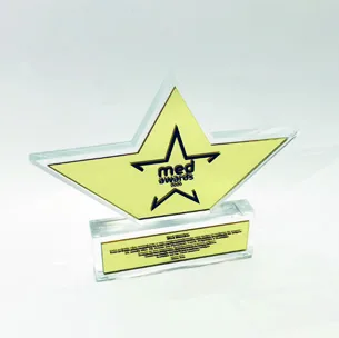 Troféu Estrela Med Awards. Troféu padrão médio em acrílico