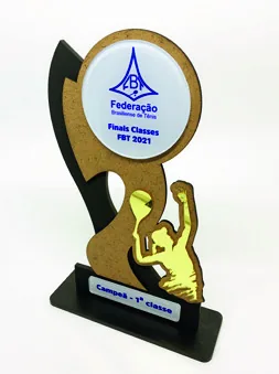 Troféu Federação de tênis. Troféu padrão médio em acrílico