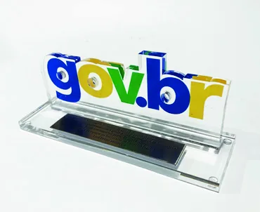 Troféu gov.br. Troféu padrão médio em acrílico