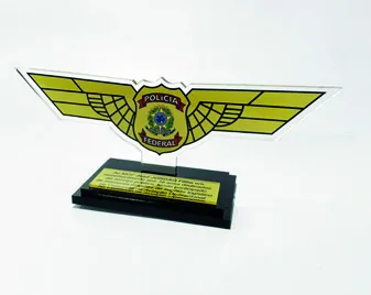 Troféu Polícia Federal. Troféu padrão médio em acrílico