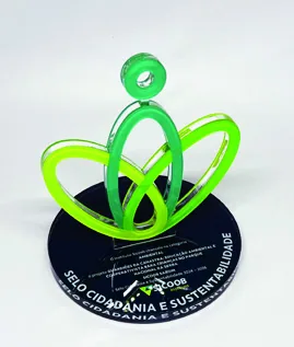 Troféu Selo Cidadania. Troféu padrão médio em acrílico