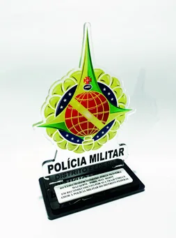 Troféu Polícia Militar. Troféu padrão em acrílico com impressão UV