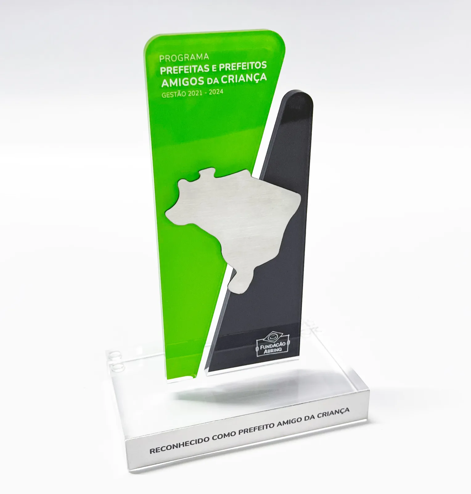 Troféu Abrinq. Acrílico com impressão UV