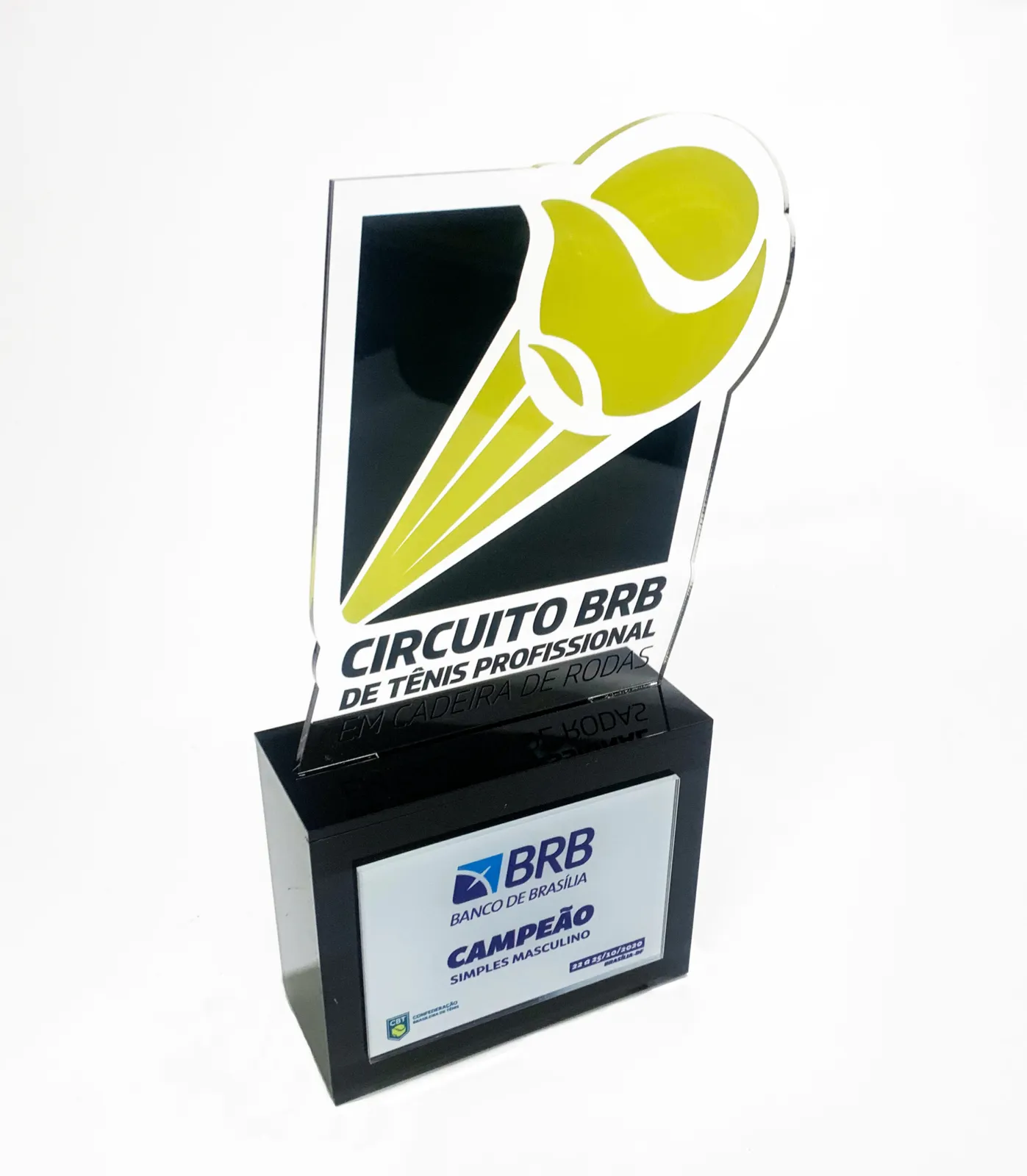 Troféu Circuito BRB. Tênis, com base em acrílico