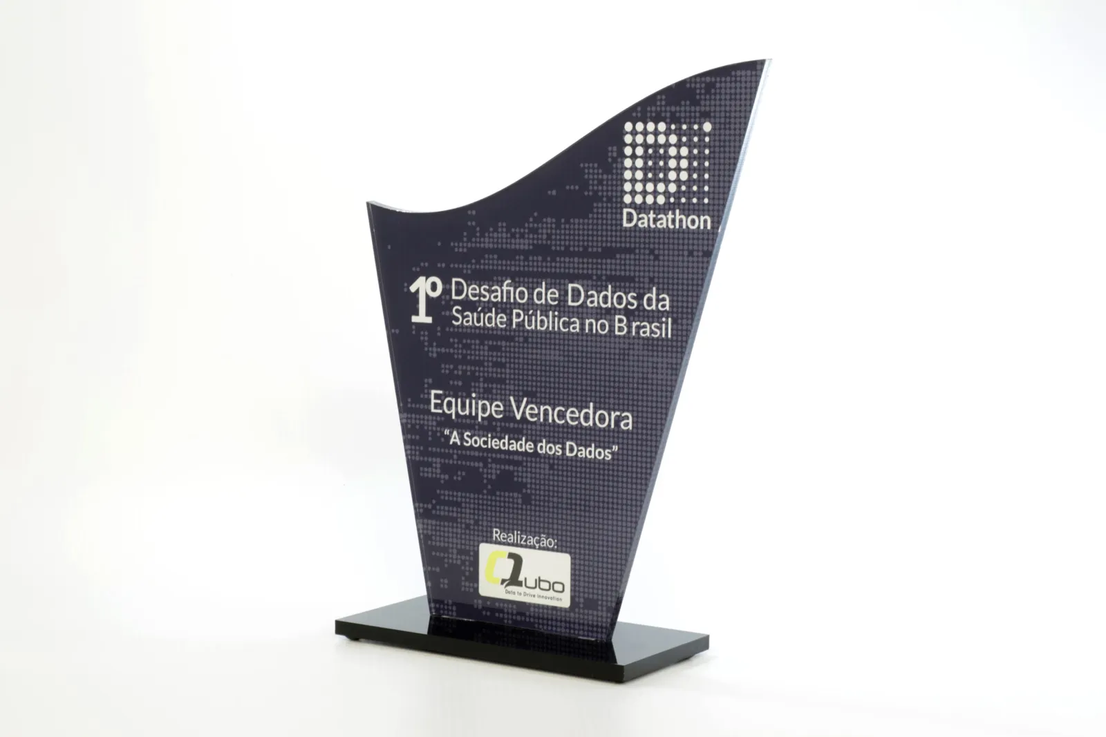 Troféu Destaque. Acrílico preto gravado