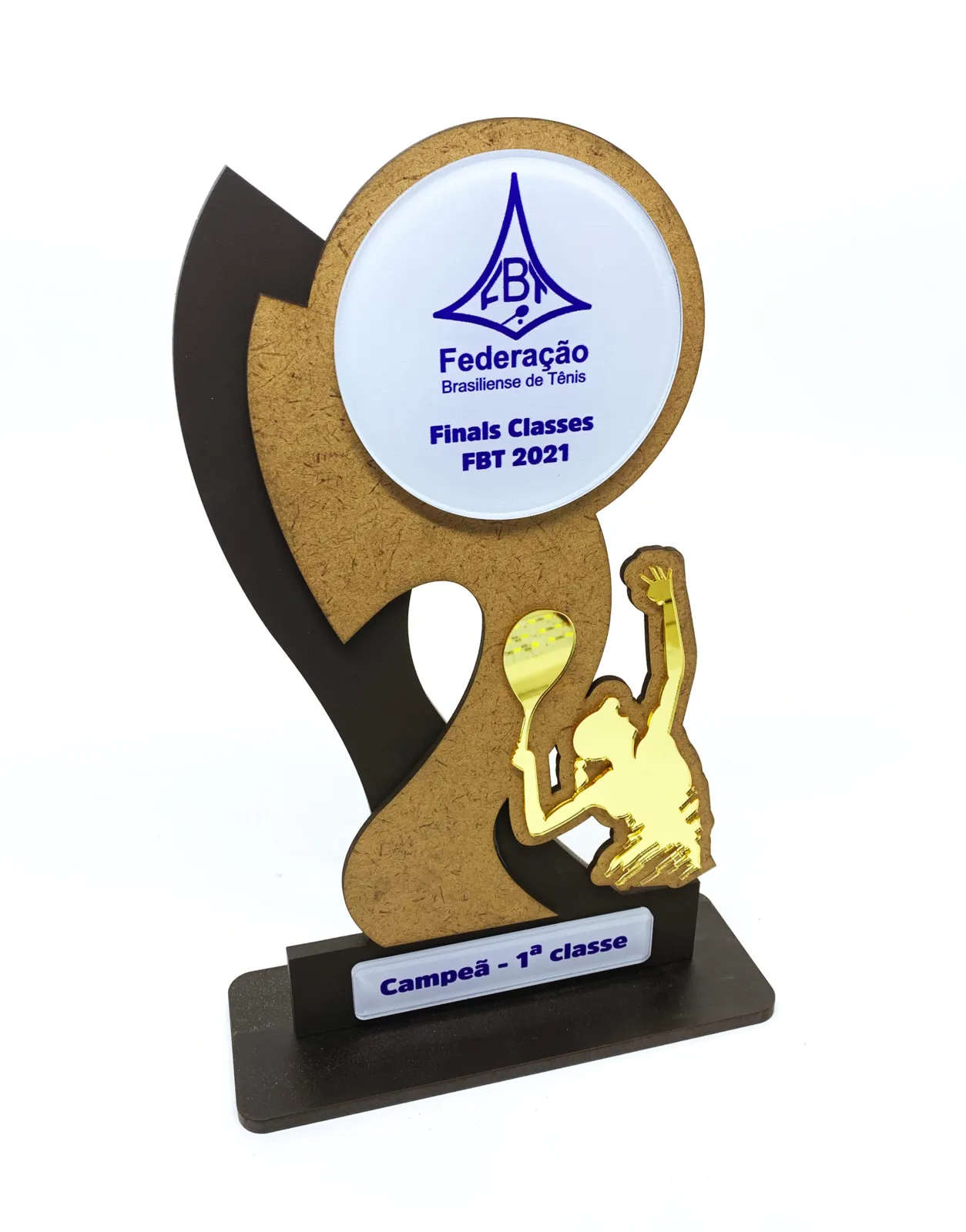 Troféu em acrílico personalizado com impressão UV para federação esportiva
