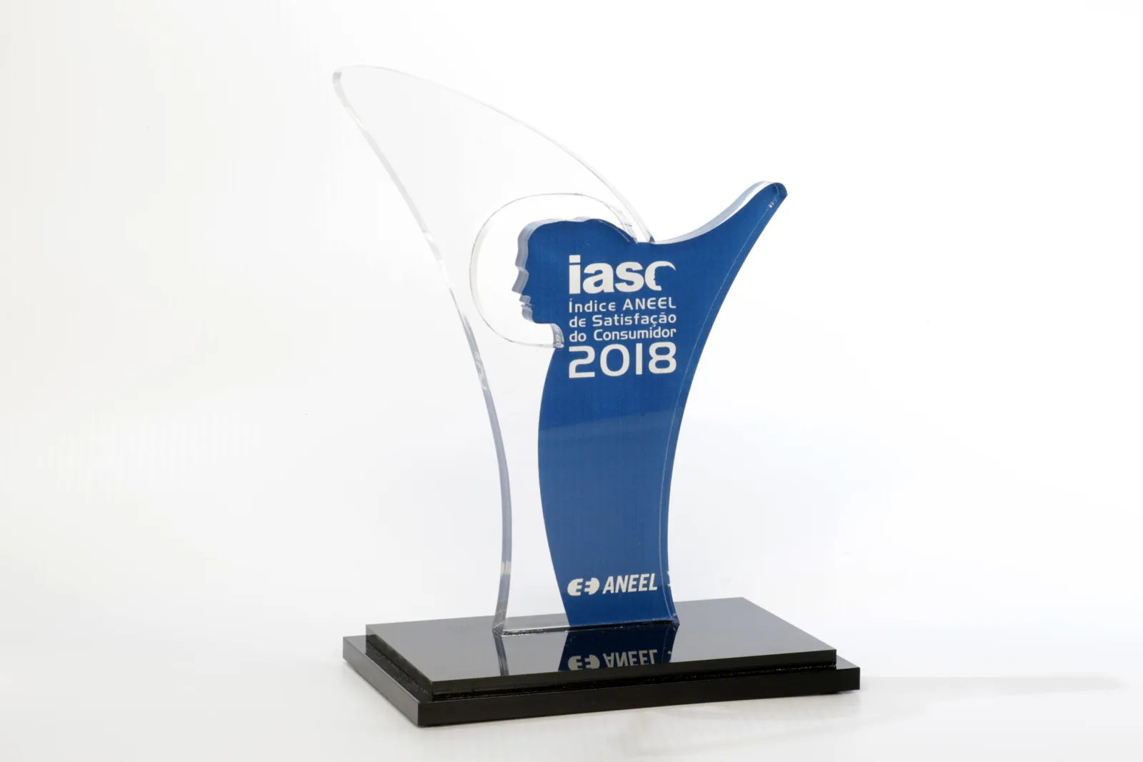 Troféu IASC. Acrílico azul