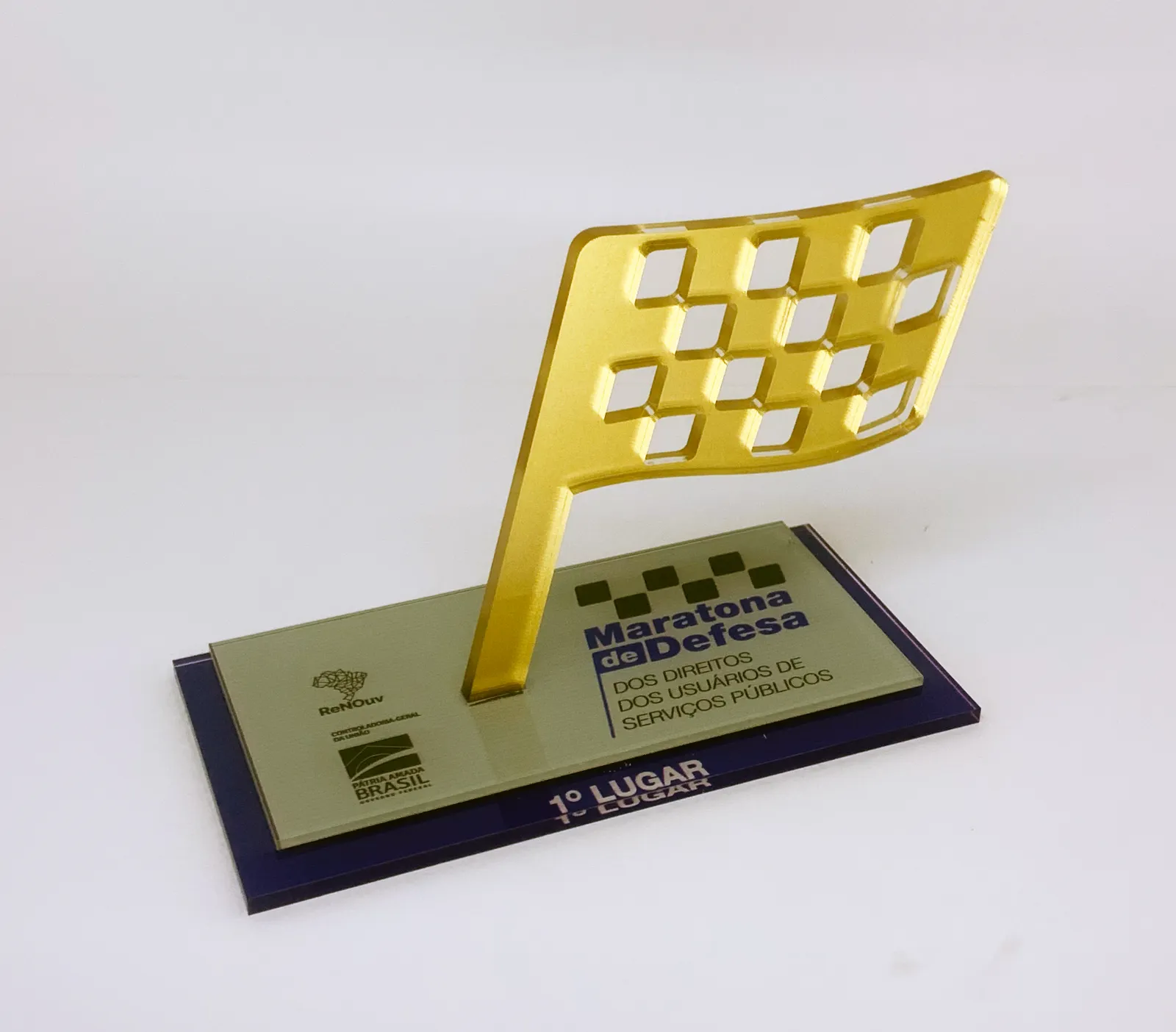 Troféu Maratona ouro. Bandeira quadriculada