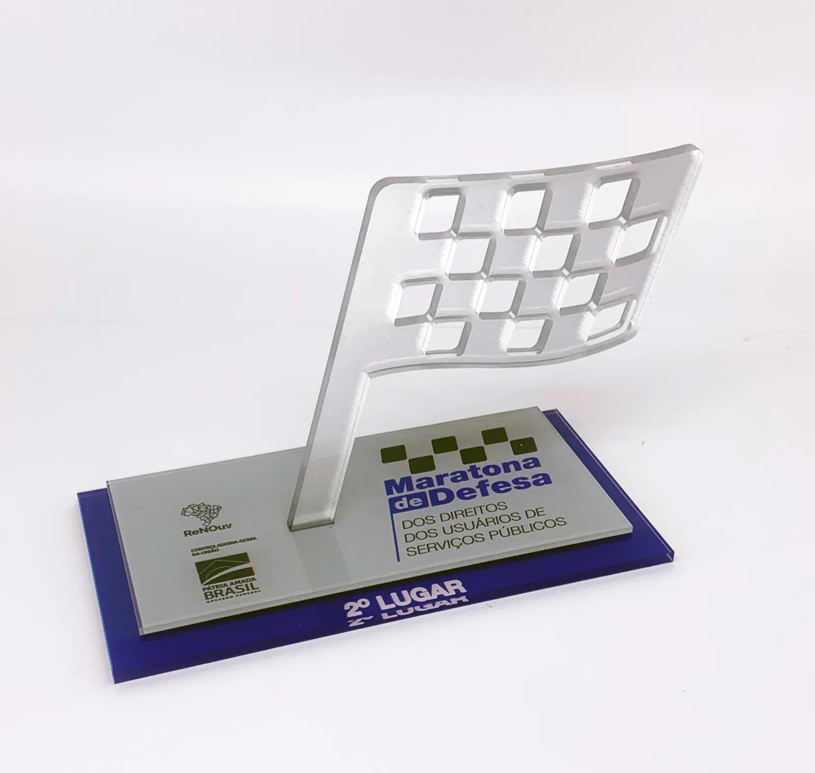 Troféu Maratona prata. Bandeira quadriculada