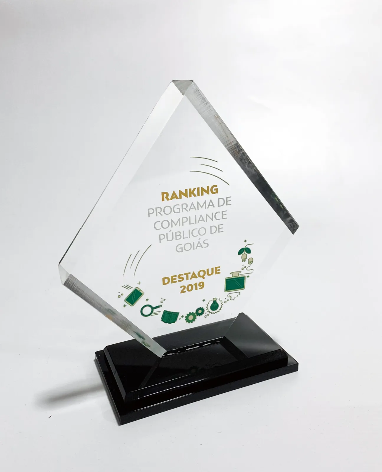 Troféu Ranking. Acrílico cristal com UV