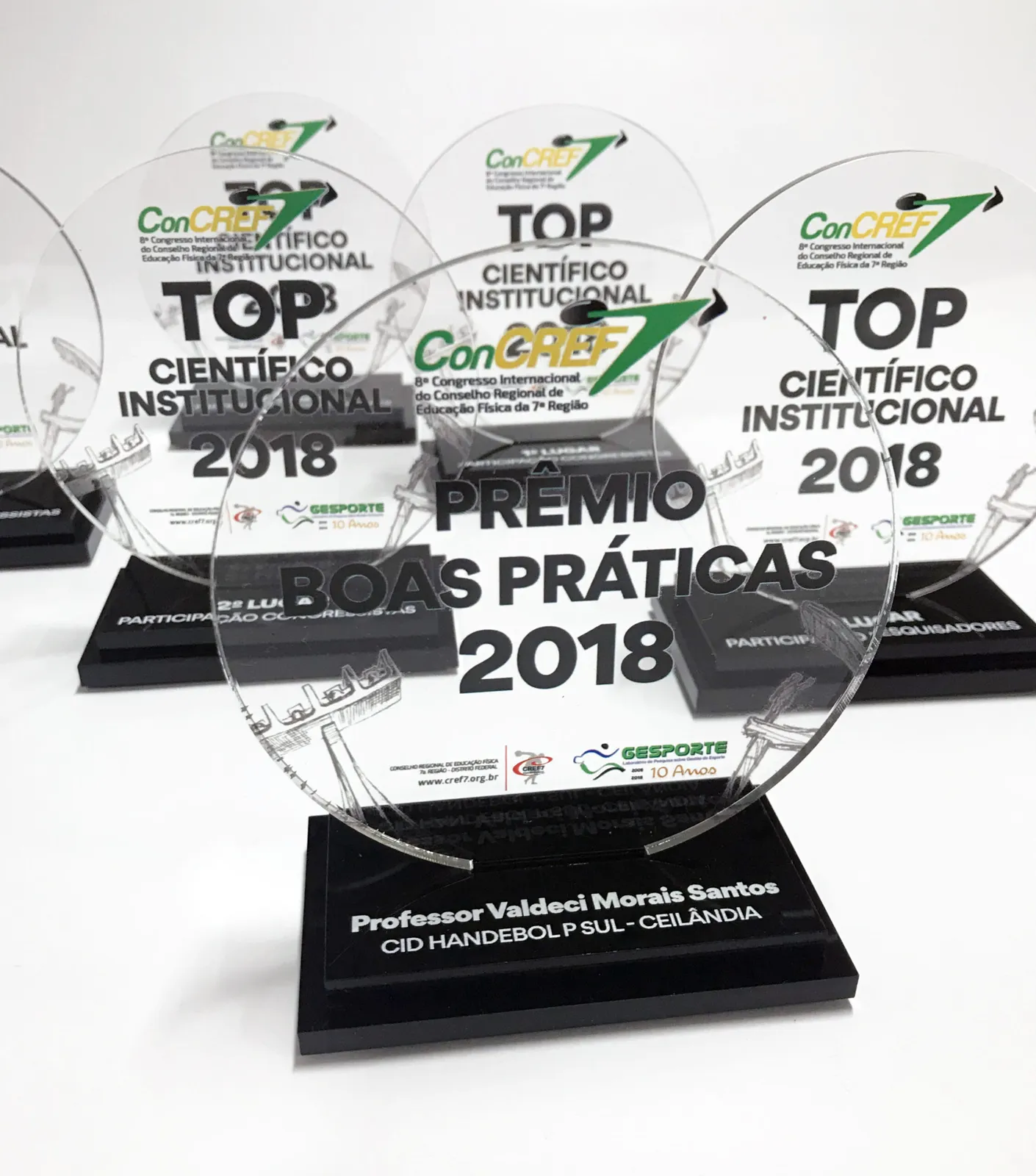Troféus Prêmio Boas Práticas. Acrílico cristal